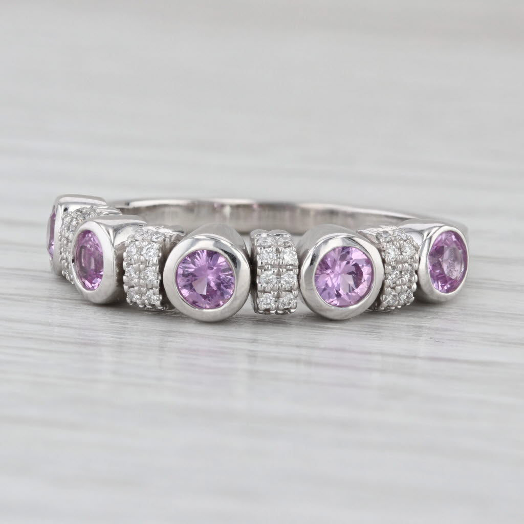 Sonia B 1.88ctw Pink Sapphire Diamond Ring 14k White Gold Size 9.25 Stackable