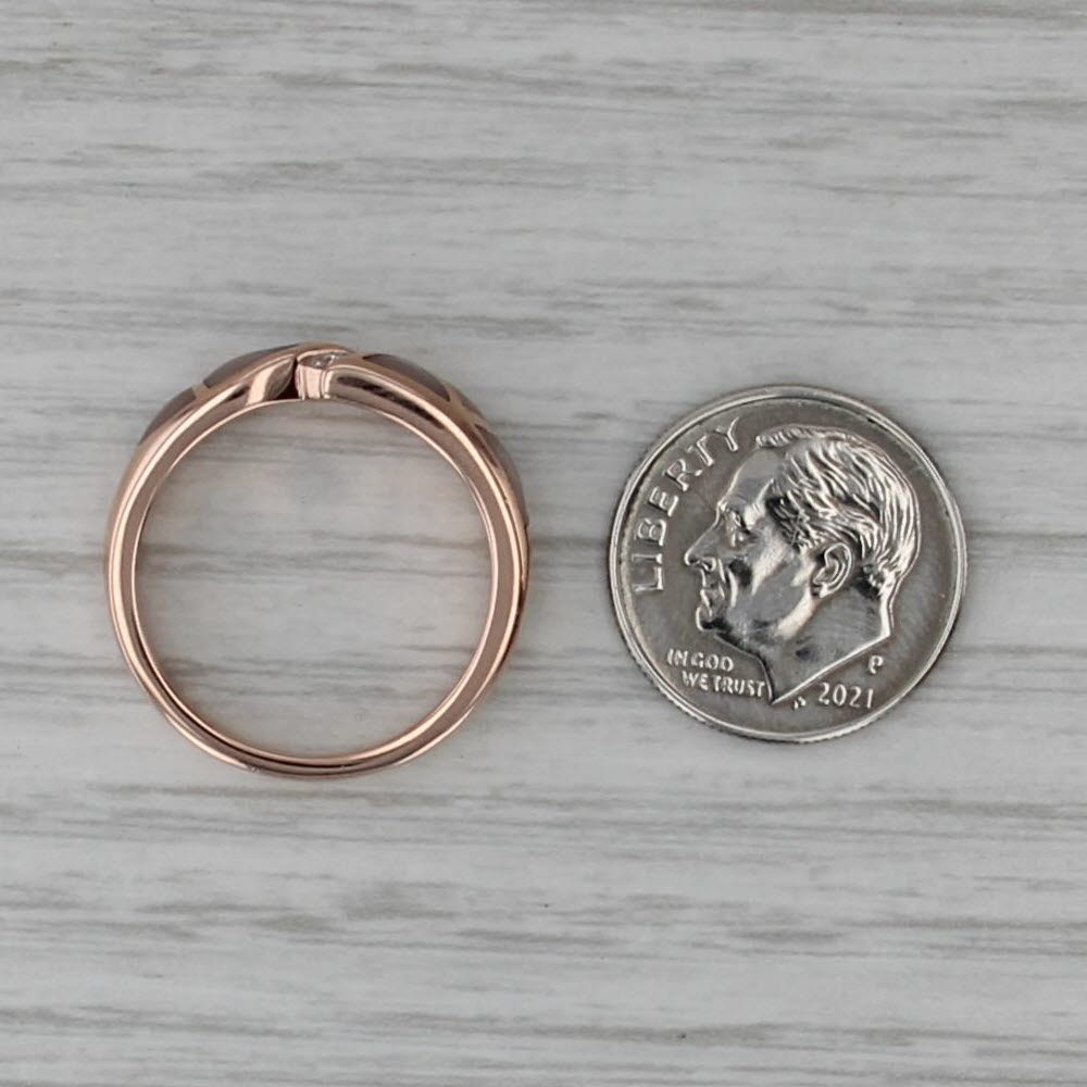 Kabana Diamond Mother of Pearl Ring 14k Rose Gold Size 7 Stackable Band