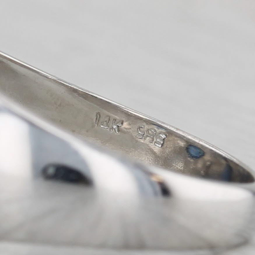 Gray 1.43ctw Blue Sapphire Diamond Ring 14k White Gold Size 7.75