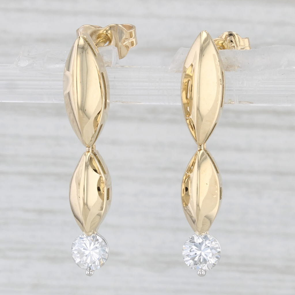 Light Gray 0.49ctw Diamond Drop Earrings 18k Yellow Gold
