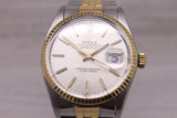 Vintage 1984 Rolex Datejust 16013 Men’s Steel & 18k Automatic Watch Box/Papers