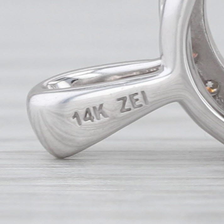 0.57ctw Floating Diamond Halo Pendant 14k White Gold Small Drop