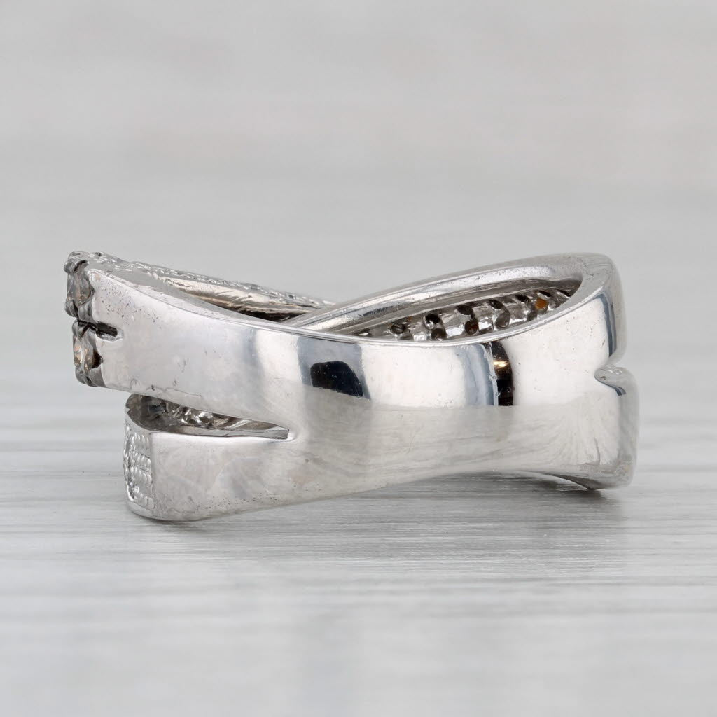Gray 1.37ctw Diamond Overlay Ring Argyle Champagne White Diamonds 18k Gold Size 6