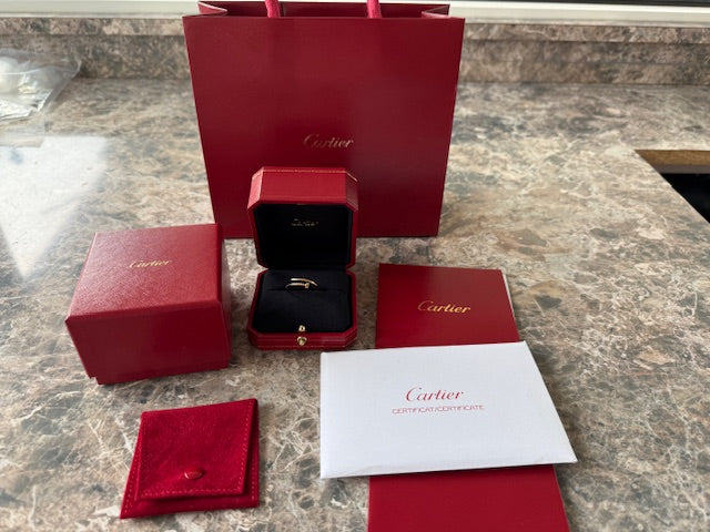 Cartier Juste un Clou Nail Ring w/ Box Receipt Certificate Bag 18k Yellow Gold