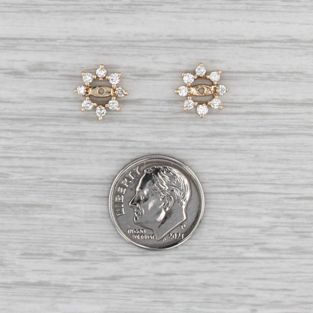 0.48ctw Diamond Earring Enhancer Jackets for Stud Earrings 14k Yellow Gold