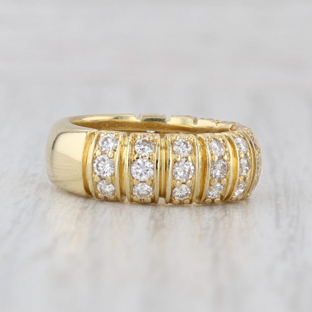 1ctw Diamond Ring 18k Yellow Gold Size 5.75 Anniversary Wedding Band