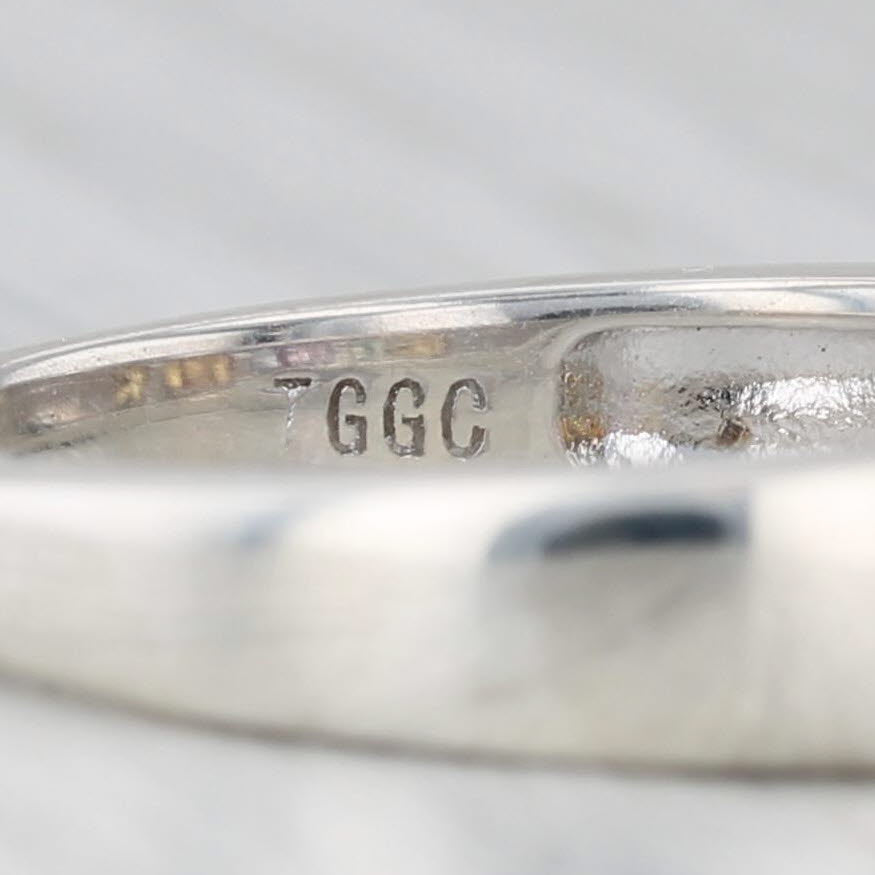 Light Gray 0.91ctw Rainbow Sapphires Ring Sterling Silver Size 6.25 Stackable Band COA