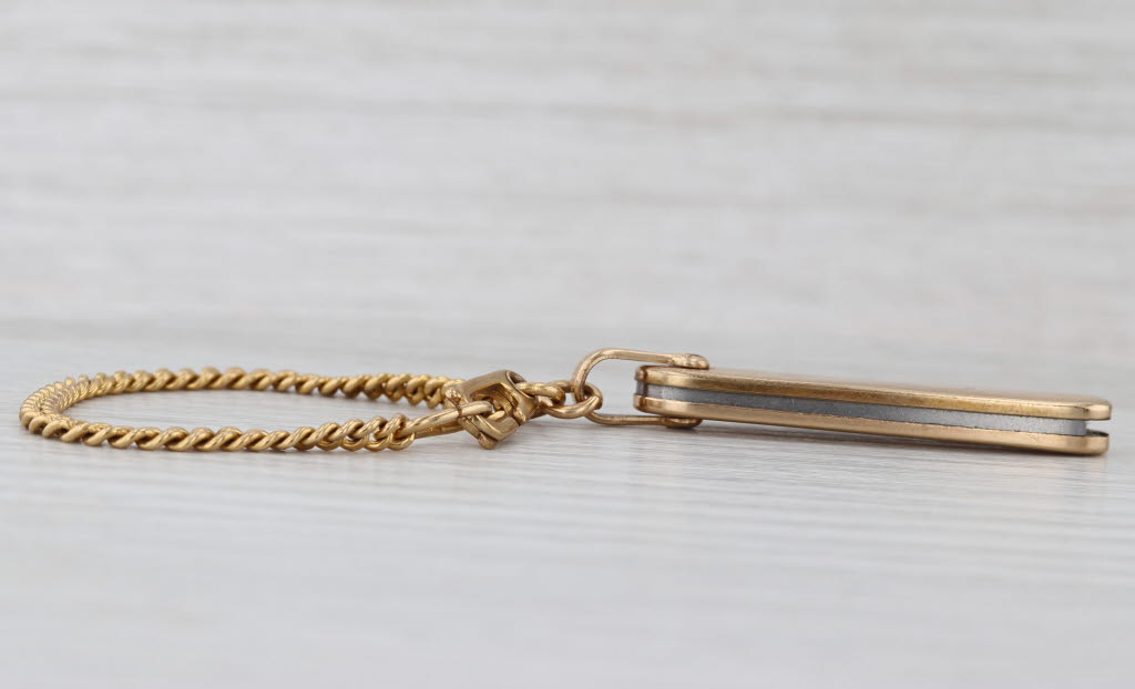 Vintage Single Blade Pocket Knife w/ Chain 14k Gold Filled Engravable