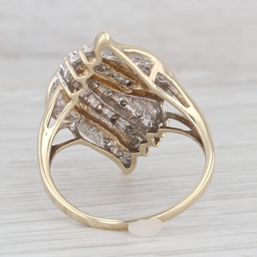 Light Gray 0.17ctw Diamond Cluster Ring 10k Yellow Gold Size 9.5