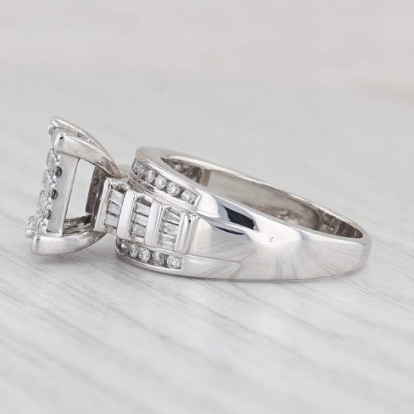 0.84ctw Diamond Engagement Ring 10k White Gold Size 8.5 Bridal