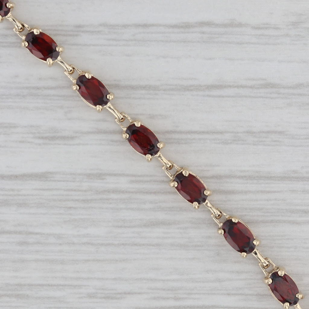 Gray 6.30ctw Garnet Tennis Bracelet 10k Yellow Gold 7.5" 3.4mm