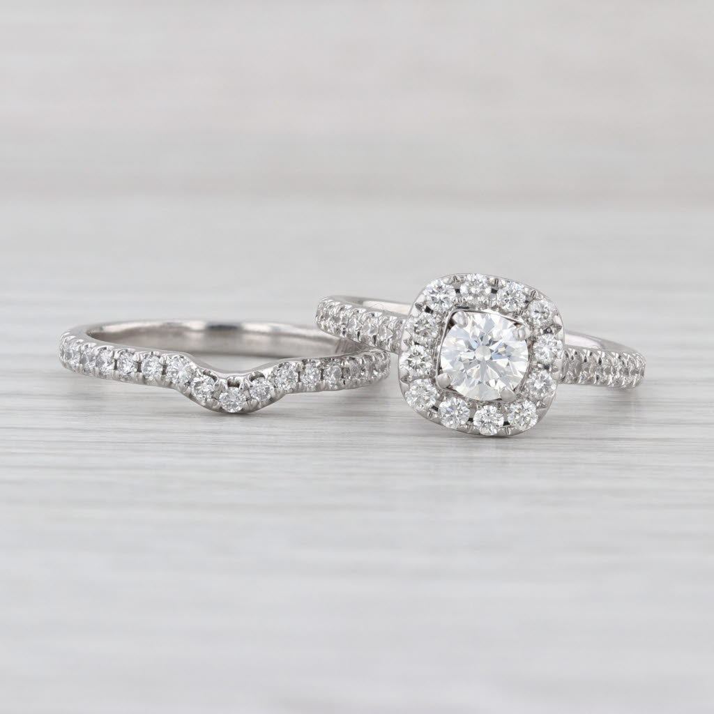 Neil Lane 1.45ctw Diamond Halo Engagement Ring Wedding Band Bridal Set 14k Gold