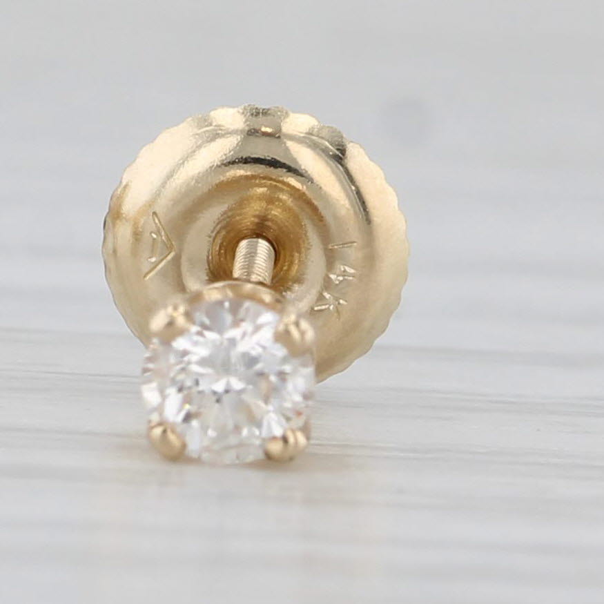 Light Gray 0.36ctw Diamond Stud Earrings 14k Yellow Gold Round Solitaire Studs