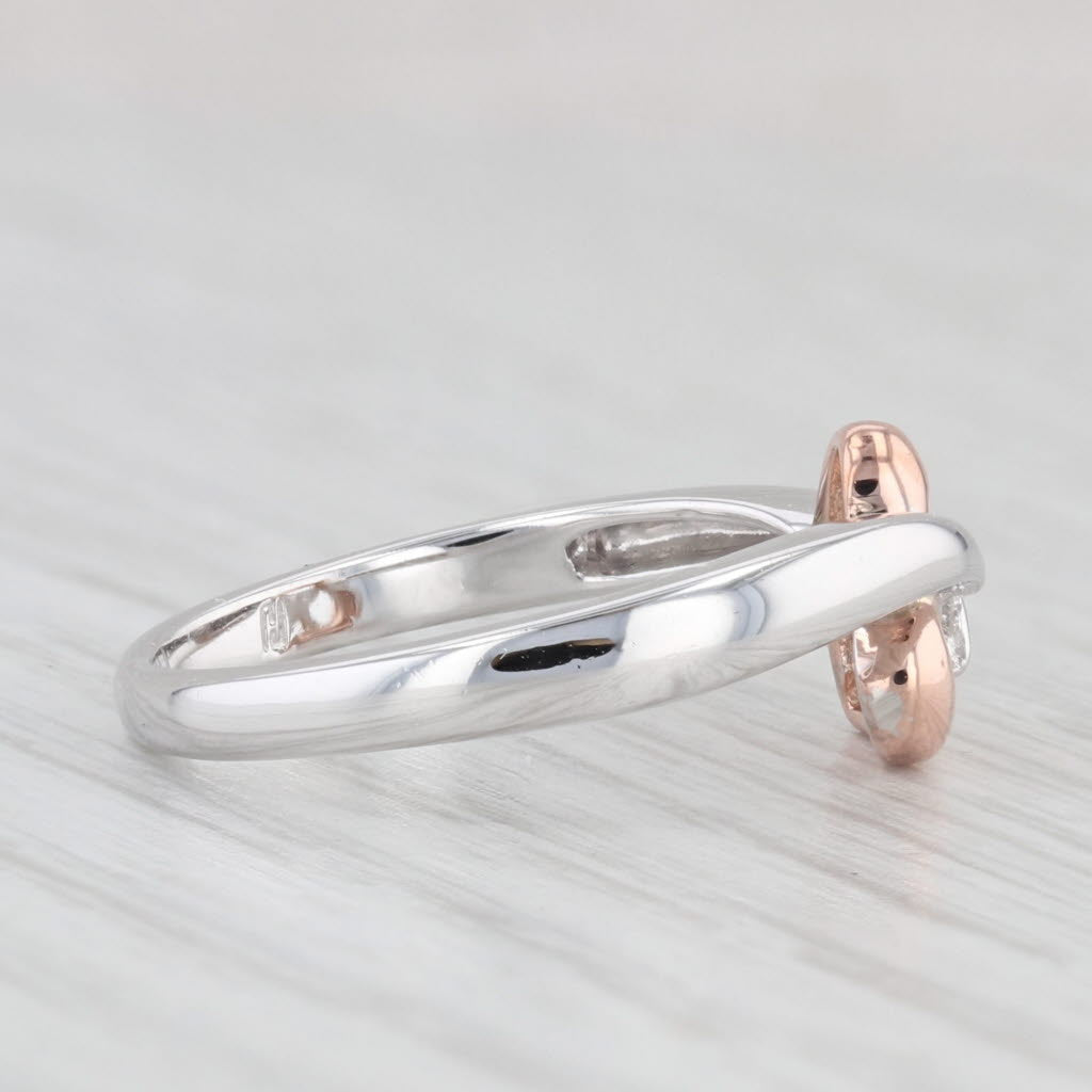 Light Gray Diamond Solitaire Heart Ring 10k White Rose Gold Size 6