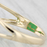 Green Jadeite Jade Ring 14k Yellow Gold Size 5.5 Sugar Loaf Solitaire