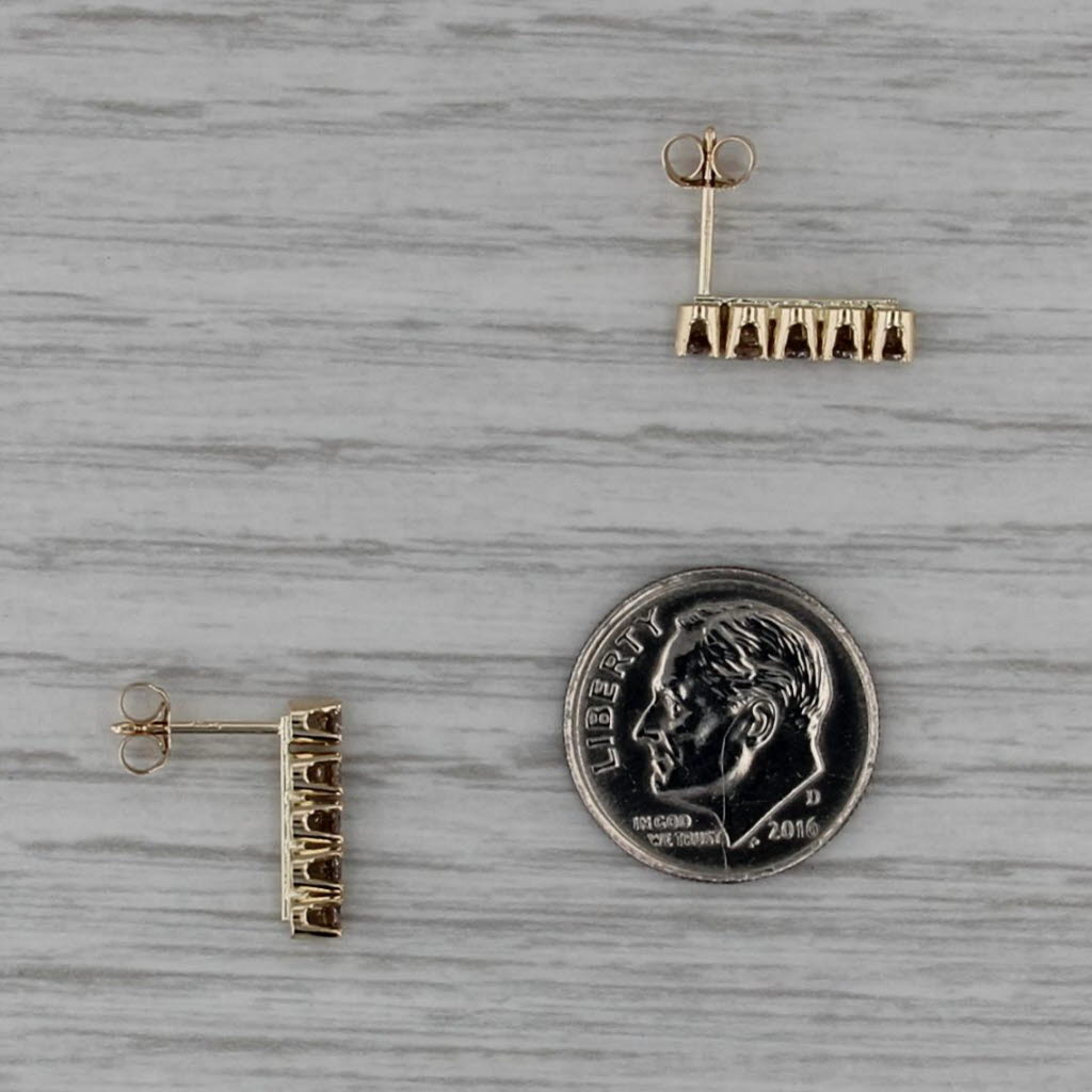 0.40ctw Diamond Journey Drop Earrings 14k Yellow Gold