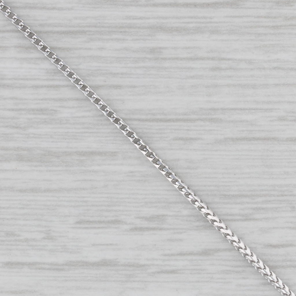 Gray 9.25" Wheat Chain Bracelet Anklet 14k White Gold 1.2mm