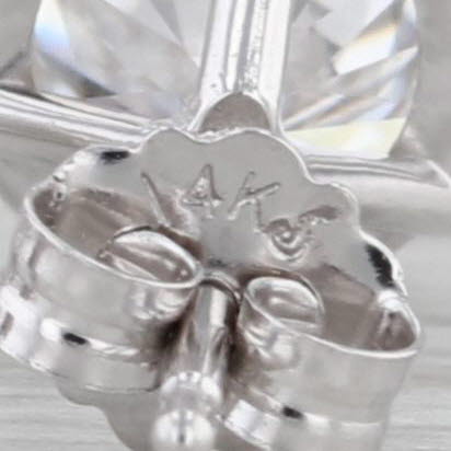 IGI 3.02ctw VS1 Lab Grown Diamond Stud Earrings 14k White Gold Solitaire Studs