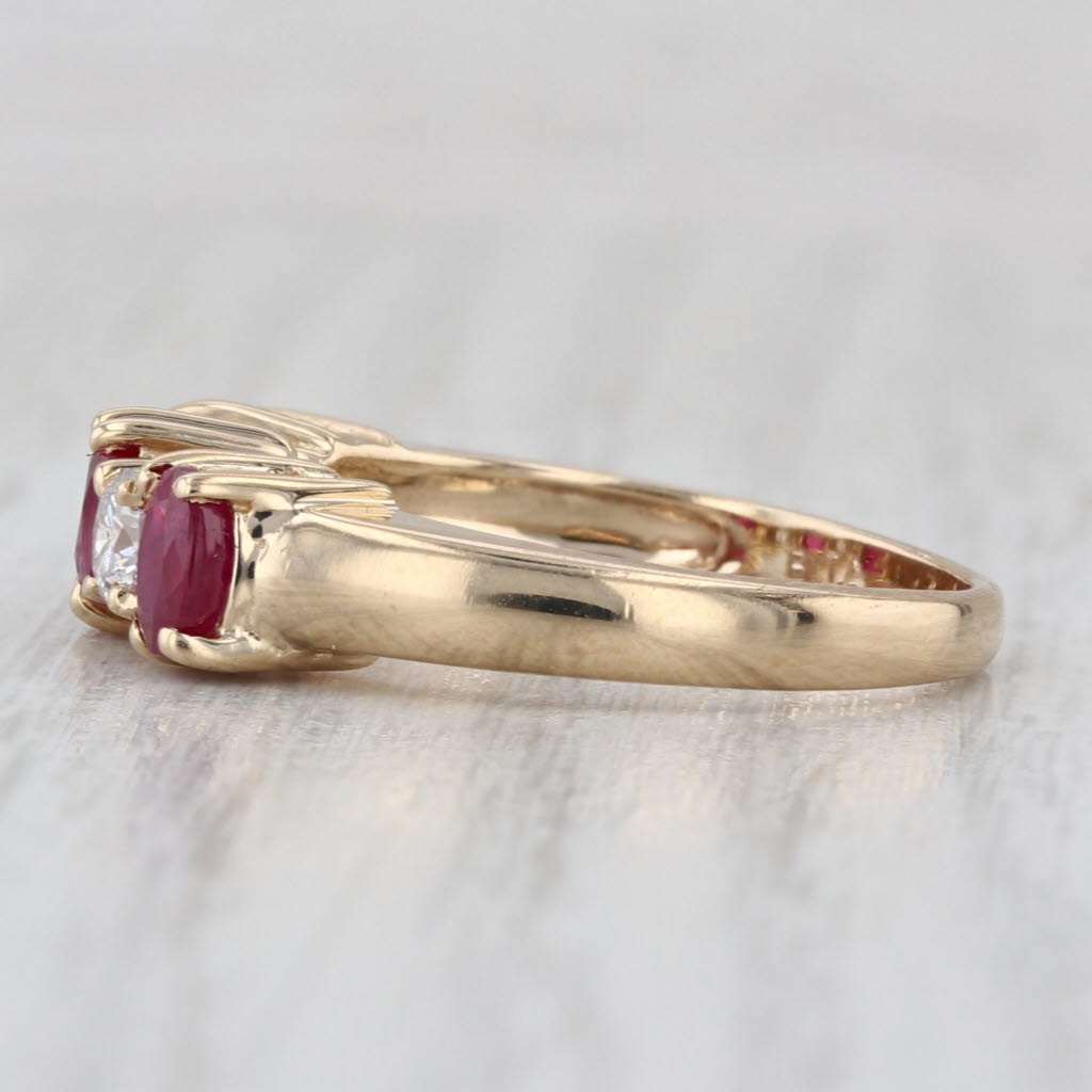 2.35ctw Ruby Diamond 5-Stone Ring 14k Yellow Gold Size 8