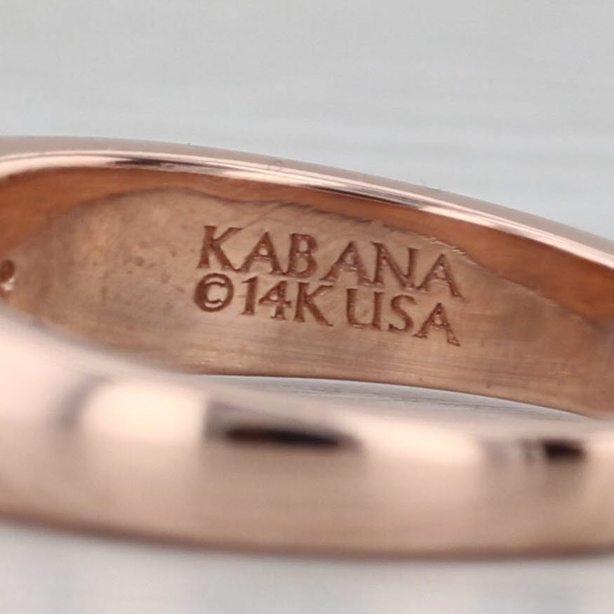 Kabana Diamond Mother of Pearl Ring 14k Rose Gold Size 7 Stackable Band