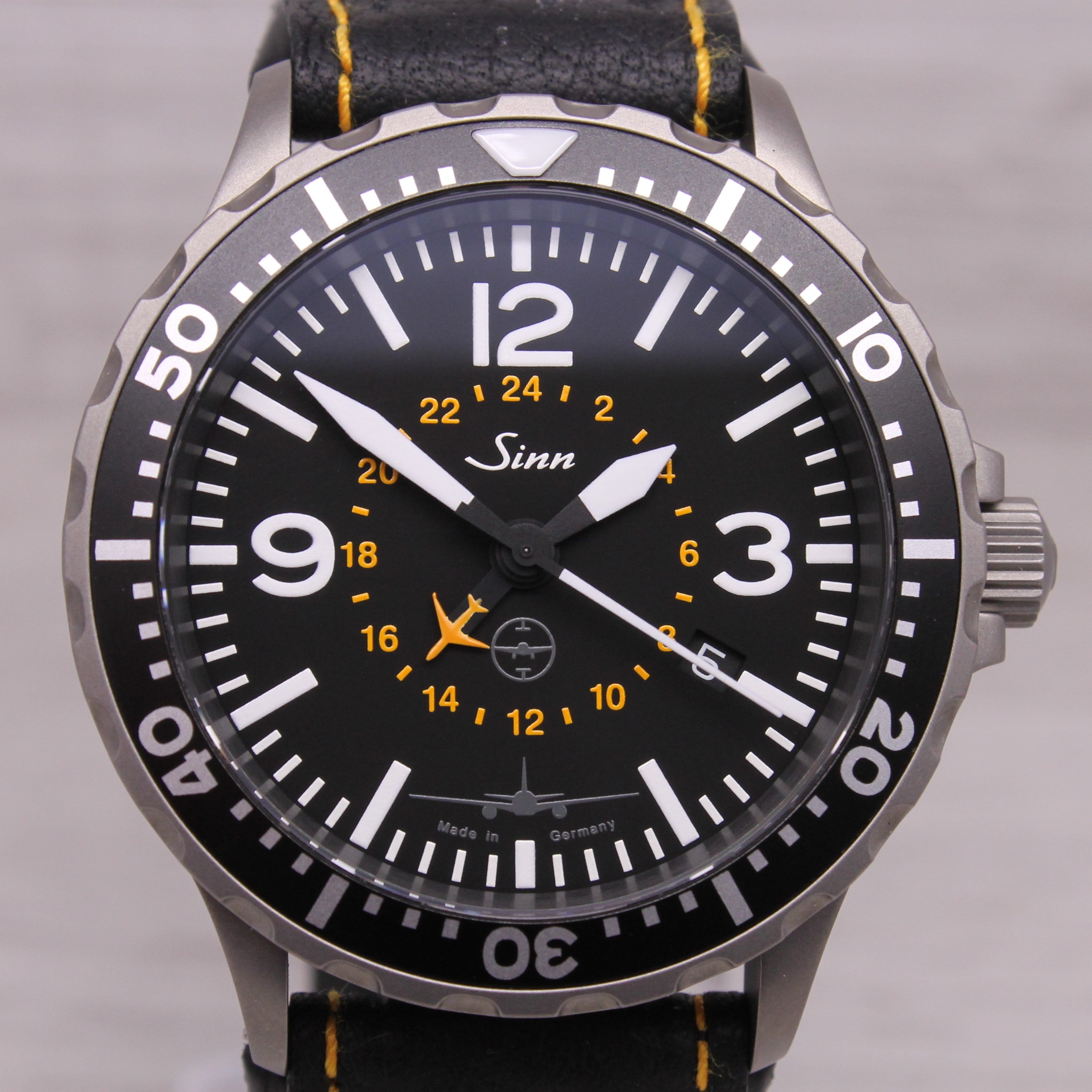 Dark Slate Gray Sinn 857 UTC TESTAF Mens 43mm Steel Automatic Watch 857.6696 w Strap & Box