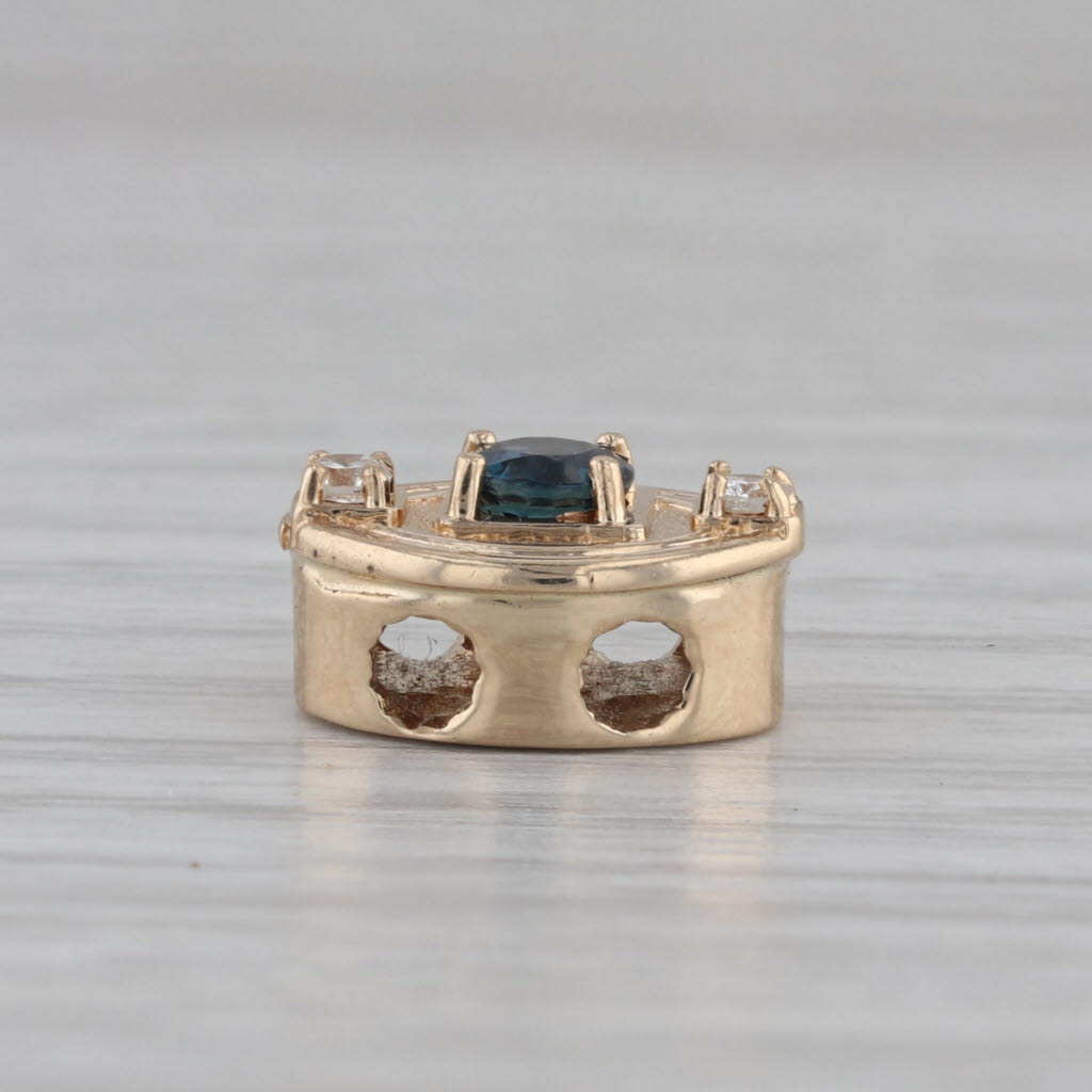 Gray Vintage 0.42ctw Sapphire Diamond Slide Bracelet Charm 14k Gold Richard Glatter