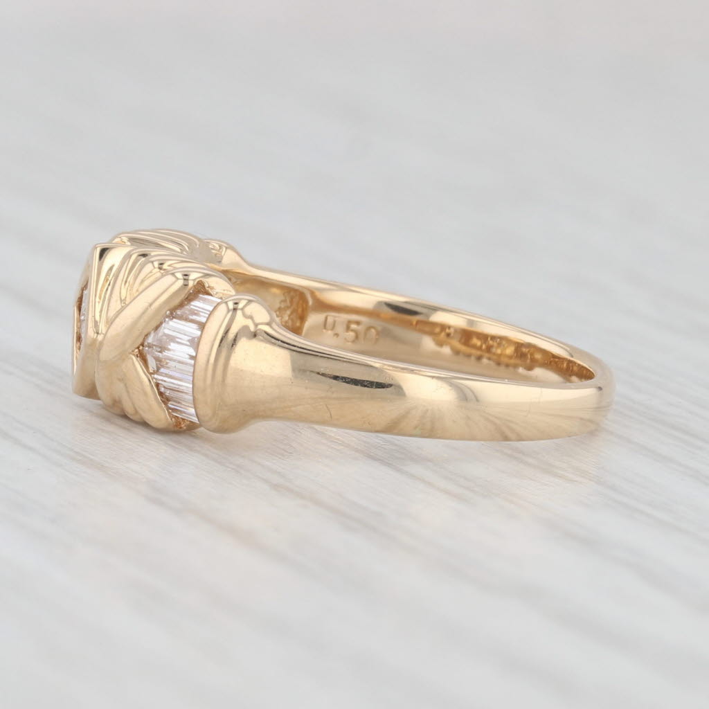 Light Gray 0.50ctw Diamond Ring 18k Yellow Gold Size 6.25