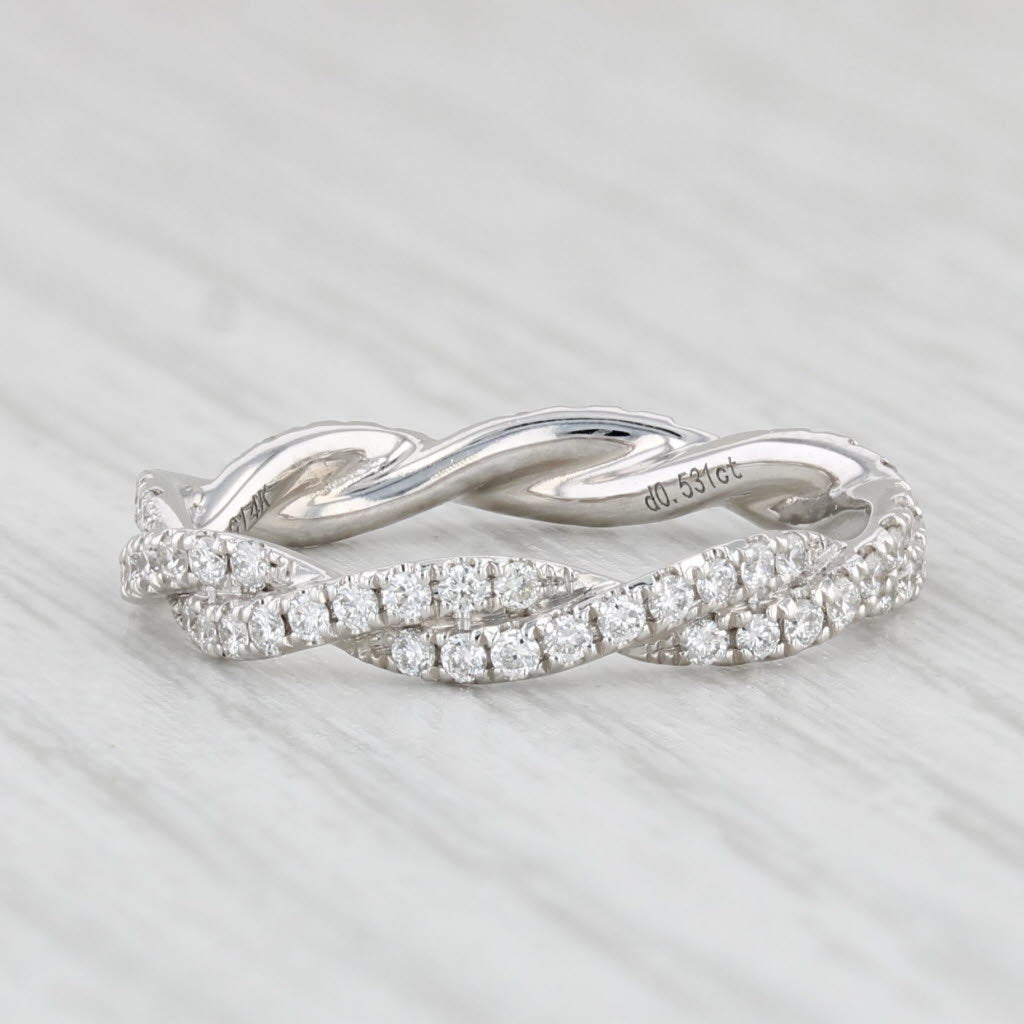Light Gray New 0.53ctw Diamond Eternity Ring 14k White Gold Wedding Band Stackable Size 6
