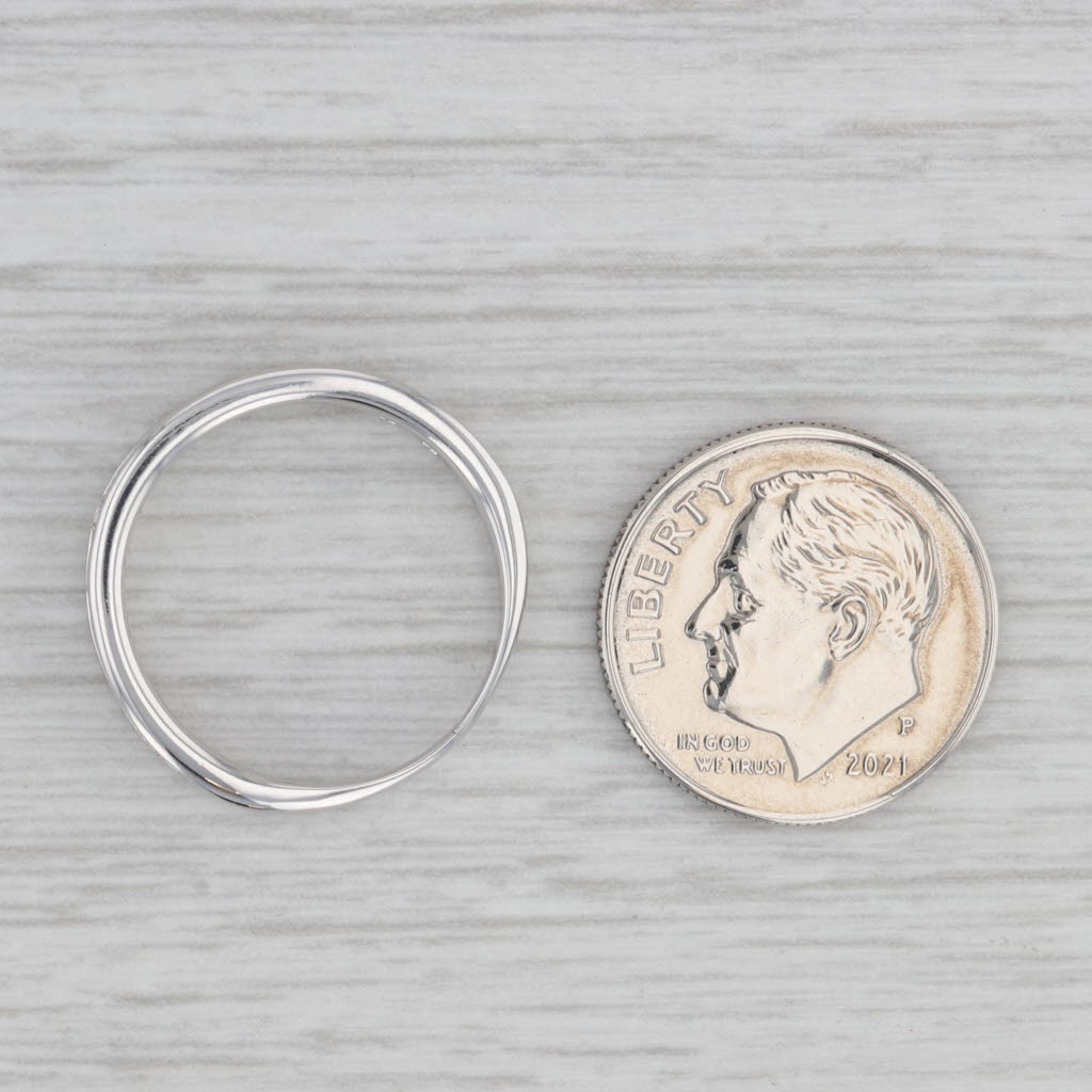 Gray 0.70ctw Diamond Wedding Band 14k White Gold Size 6 Stackable Ring