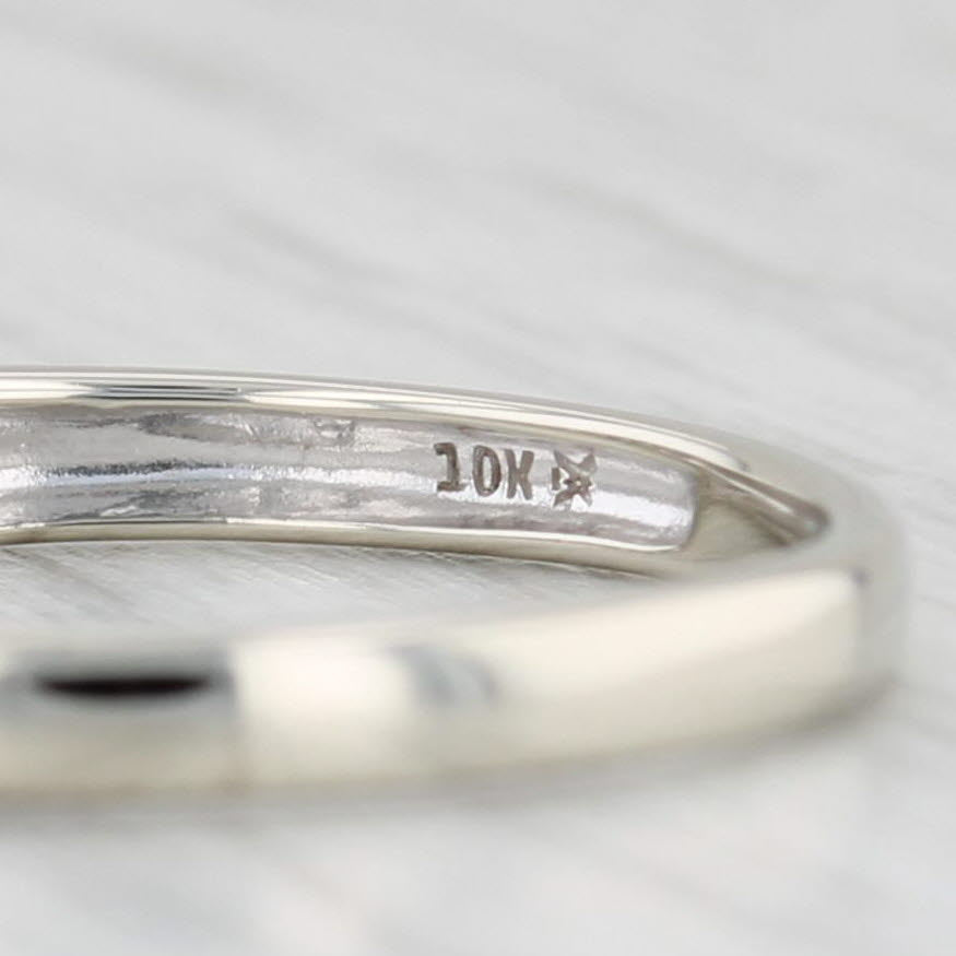 Light Gray 0.22ctw Diamond Wedding Band 10k White Gold Size 7.25 Stackable Ring