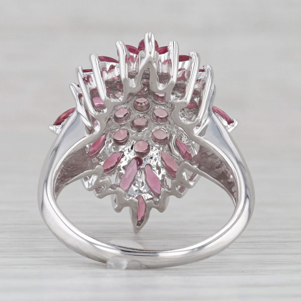 2ctw Pink Tourmaline Cluster Cocktail Ring 14k Yellow Gold Size 7
