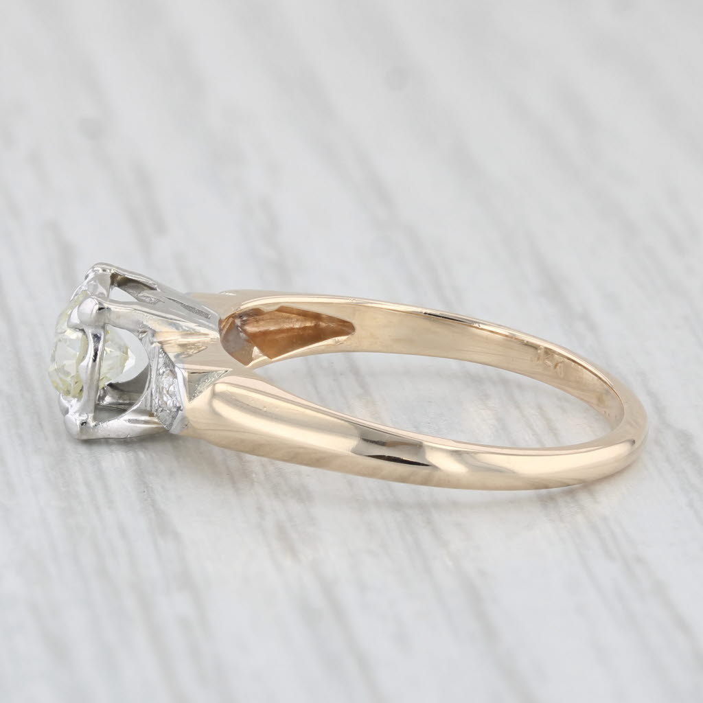 Light Gray Vintage 0.64ctw Old European Diamond Engagement Ring 14k Gold Size 7.5 Box