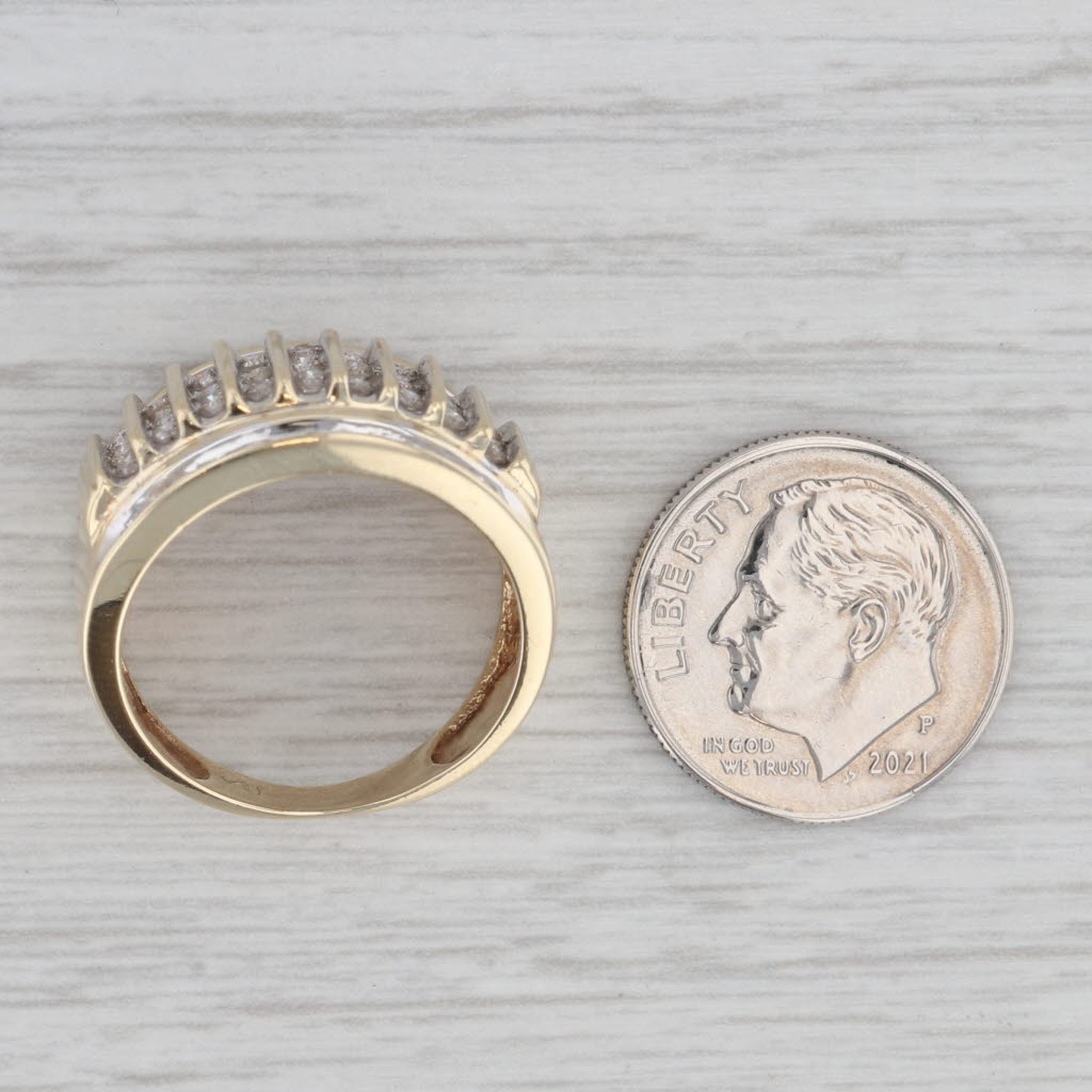 Gray 0.55ctw Diamond Ring 10k Yellow Gold Size 7.25 Cocktail