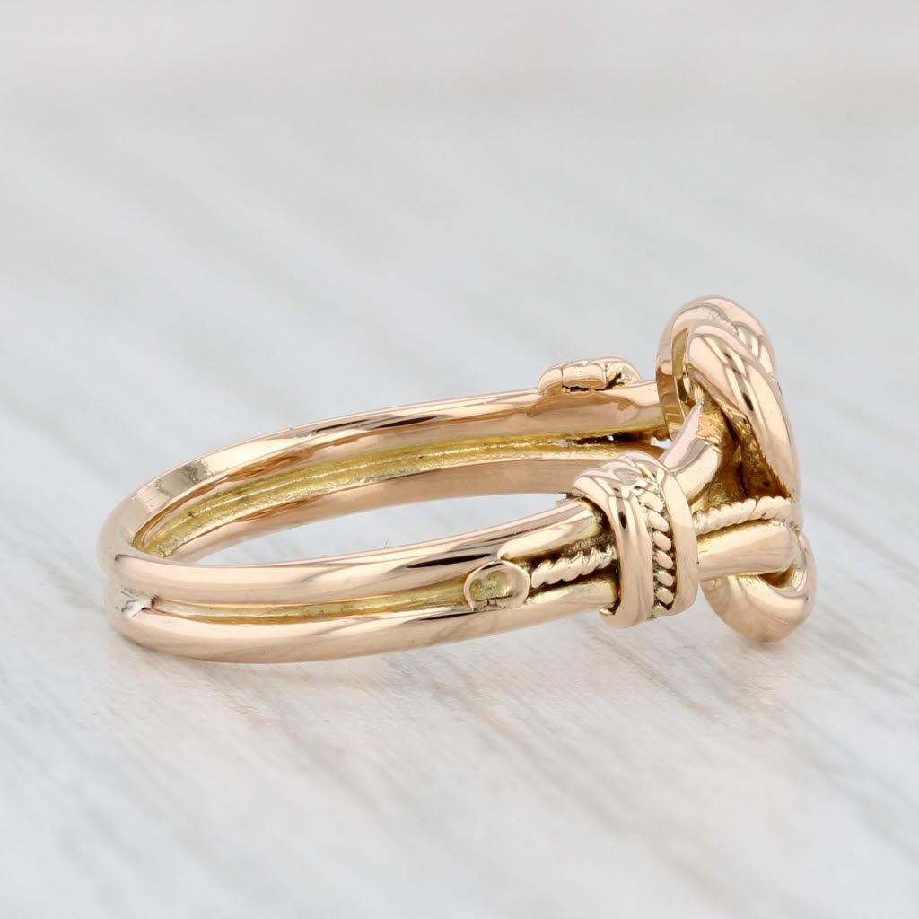 Light Gray Antique Love Knot Ring 18k Yellow Gold Size 5.25