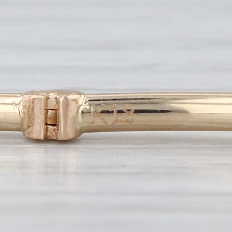 Bangle Bracelet 18k Yellow Gold Hinged 6.5" 2mm Oval
