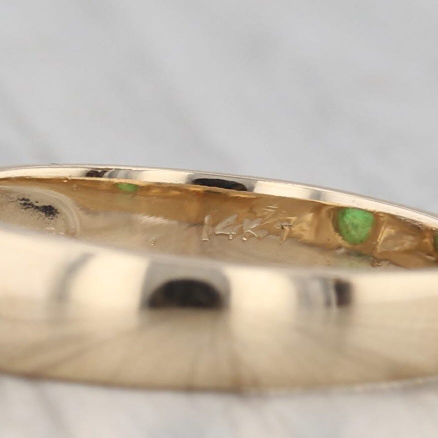Gray Green Jadeite Jade Ring 14k Yellow Gold Oval Solitaire Size 5.5-5.75