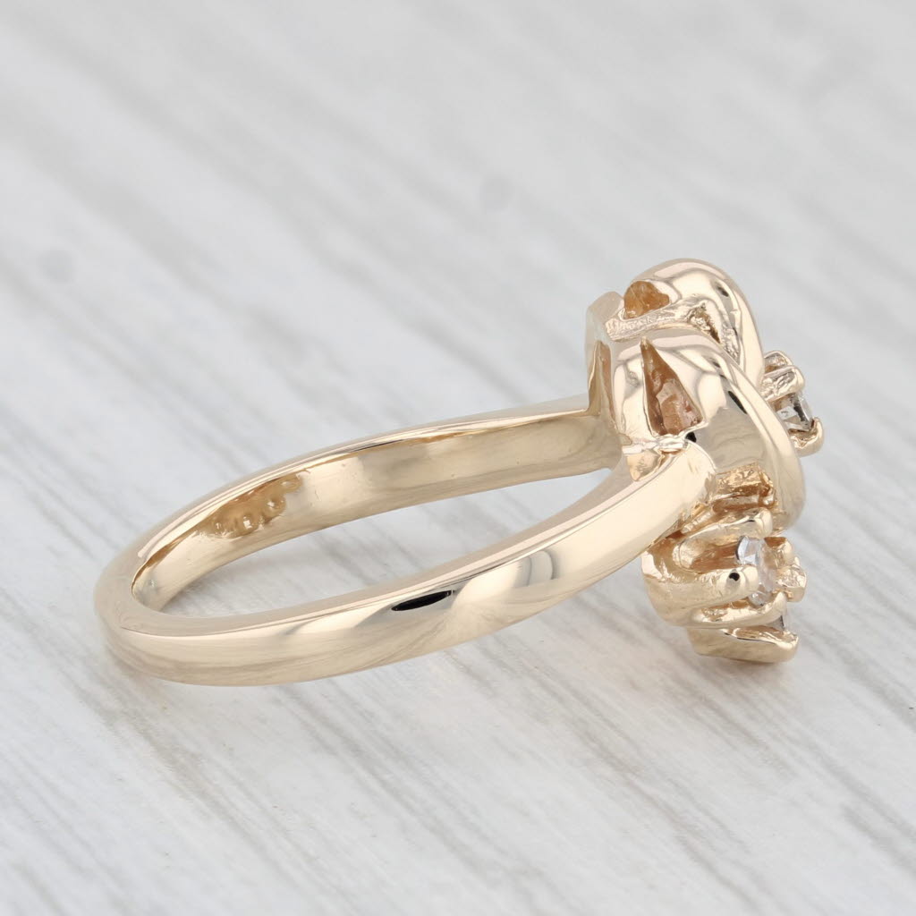 Light Gray 0.15ctw Diamond Knot Ring 14k Yellow Gold Size 5.5