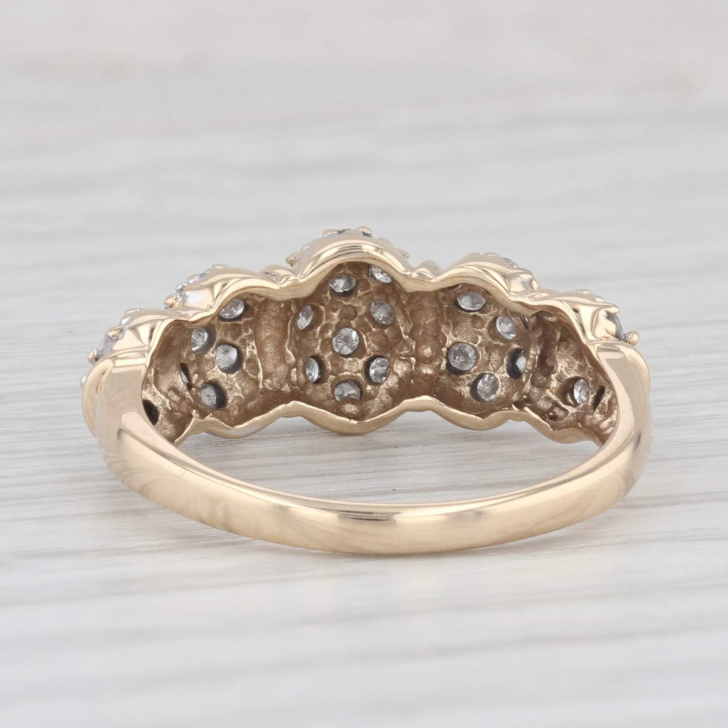 Light Gray 0.45ctw Diamond Cluster Ring 14k Yellow Gold Size 8