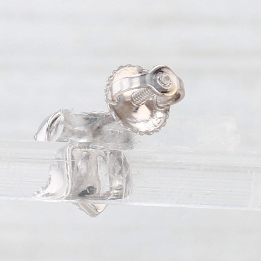 Light Gray 0.16ctw Blue Diamond Halo Heart 10k White Gold Stud Earrings