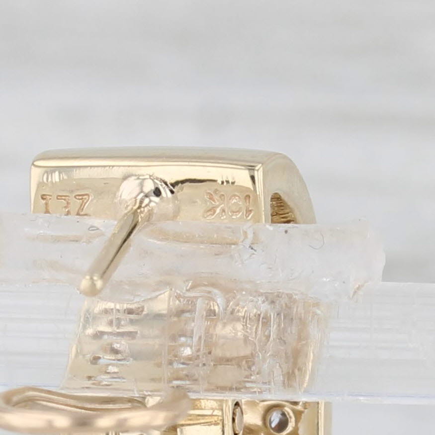 Light Gray 0.76ctw Diamond Journey J-Hook Earrings 10k Yellow Gold Omega Backs