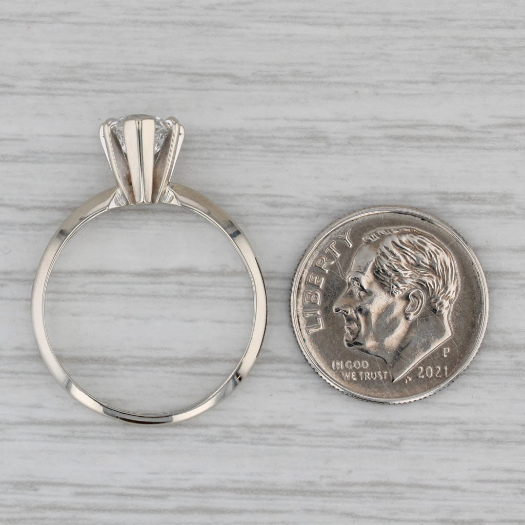 Gray 1.04ct Heart Solitaire Diamond Engagement Ring 14k White Gold Size 8.5 GSI