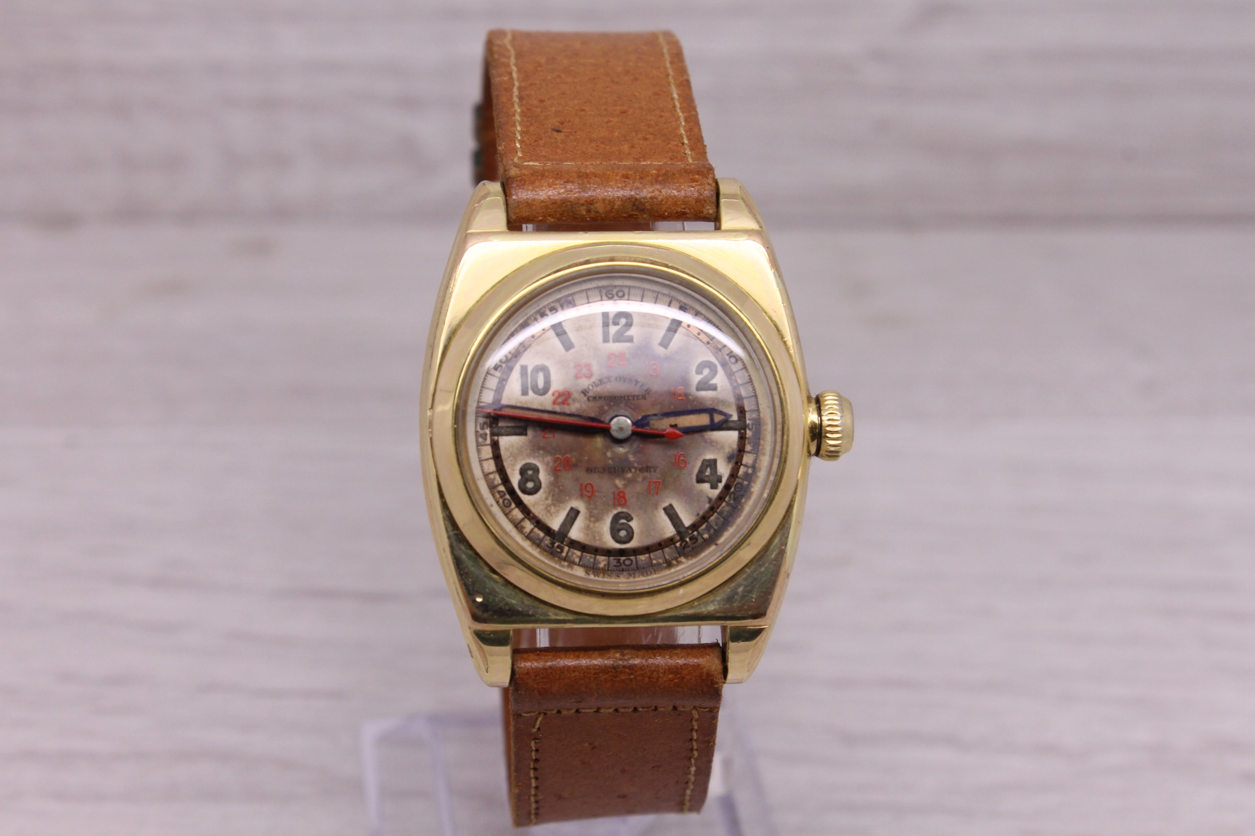 Dark Gray Vintage 1940's Rolex Observatory Chronometer ref.3116 30mm Watch = ORIGINAL DIAL