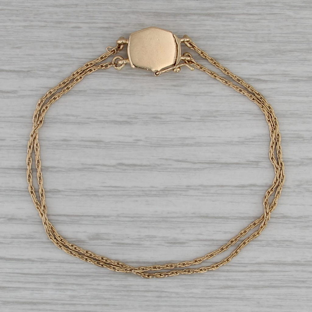 Goldman Kolber Sapphire Box Clasp Slide Charm Bracelet 14k Yellow Gold 7.5"