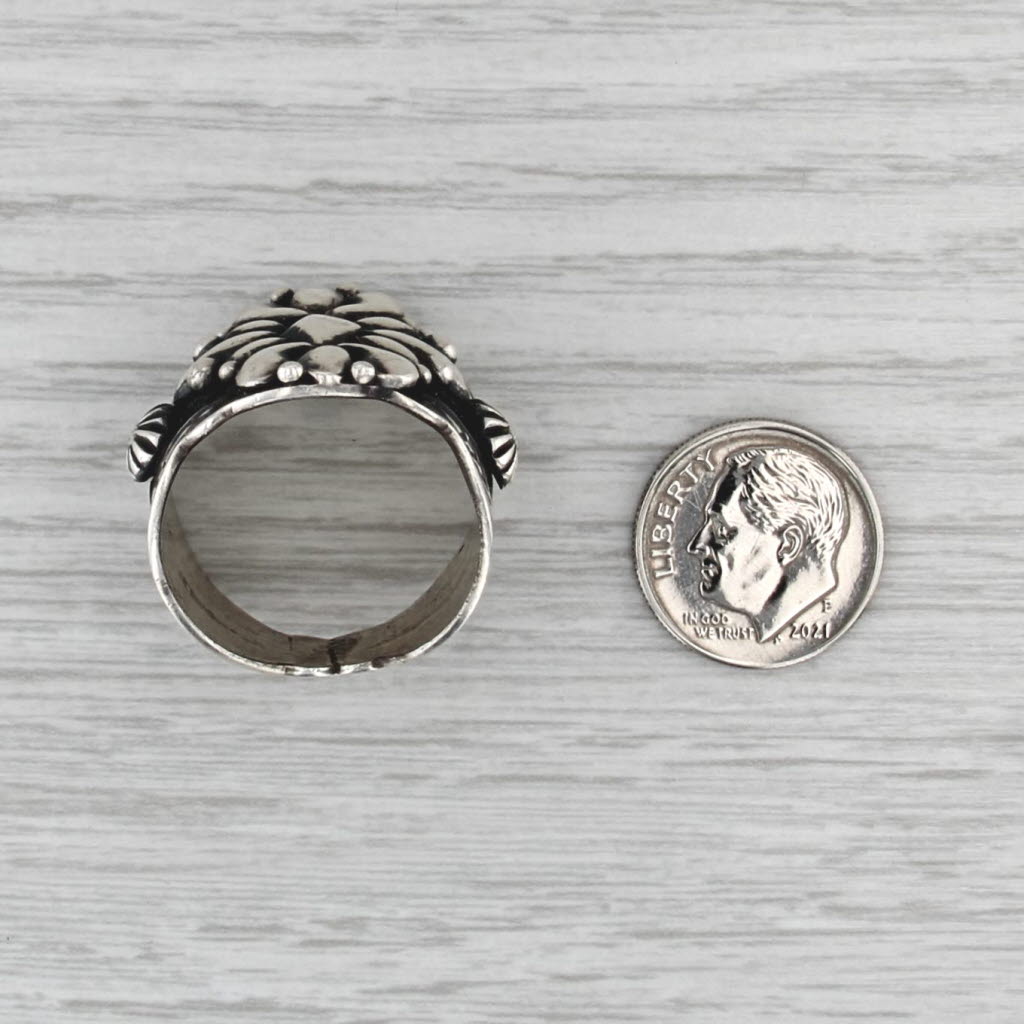 D Becenti Vintage Native American Navajo Ring Sterling Silver Size 12 Statement