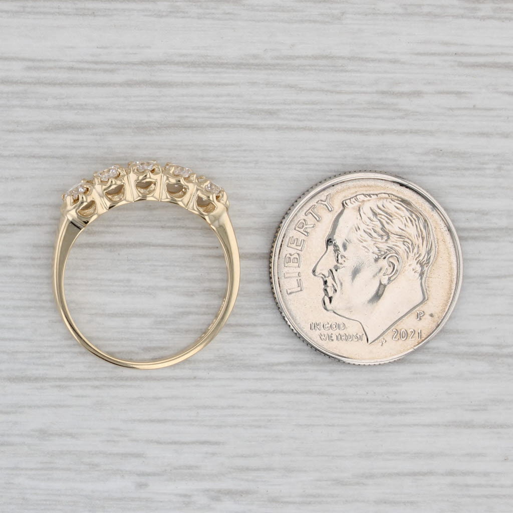 Gray 0.35ctw Cubic Zirconia Ring 14k Yellow Gold Size 4 Wedding Anniversary Band