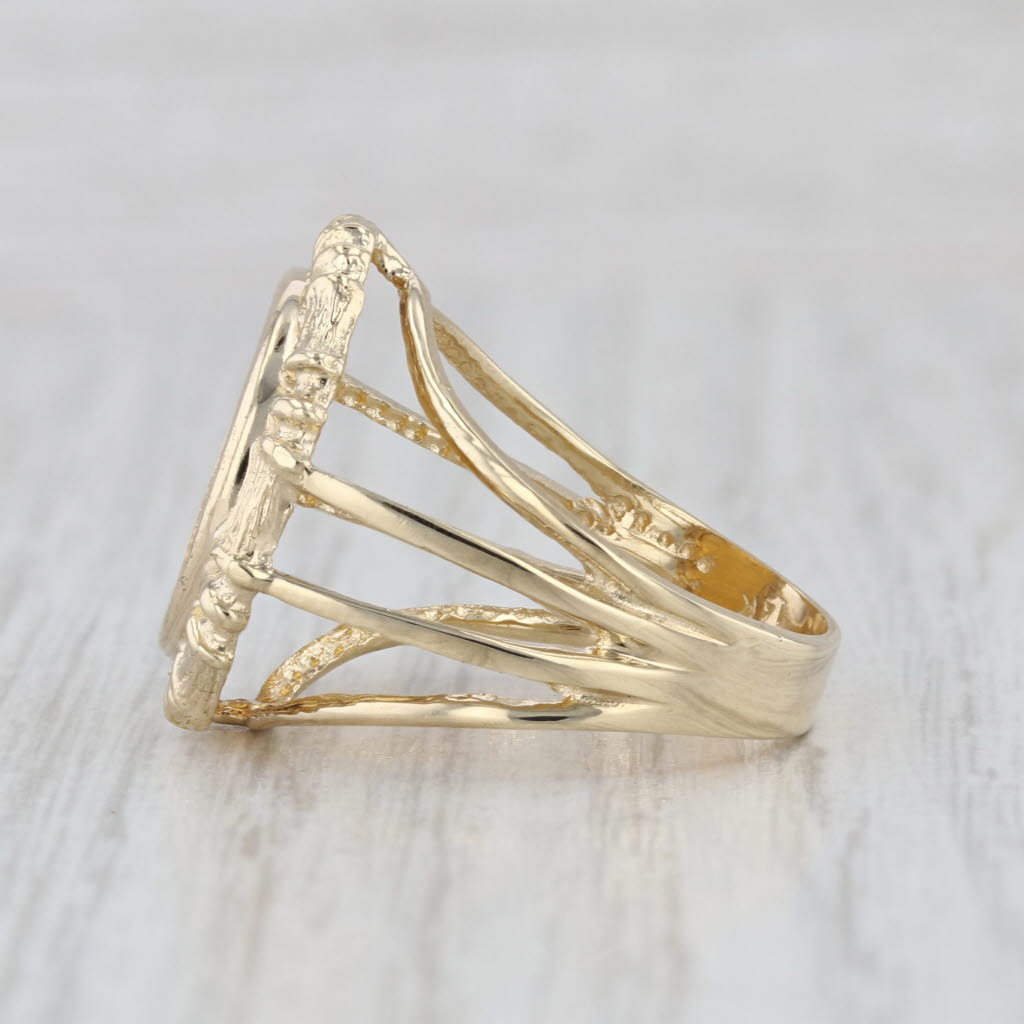 1989 Authentic Chinese Panda Coin Ring 1/20 Fine Gold 14k 5 Yuan Size 7