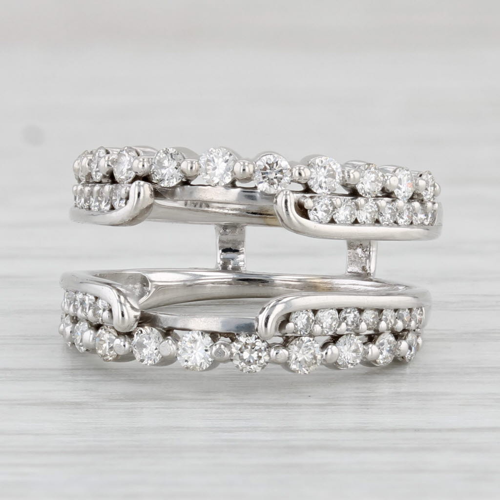 Light Gray 0.75ctw Diamond Ring Jacket Guard 14k White Gold Size 4 Wedding Band