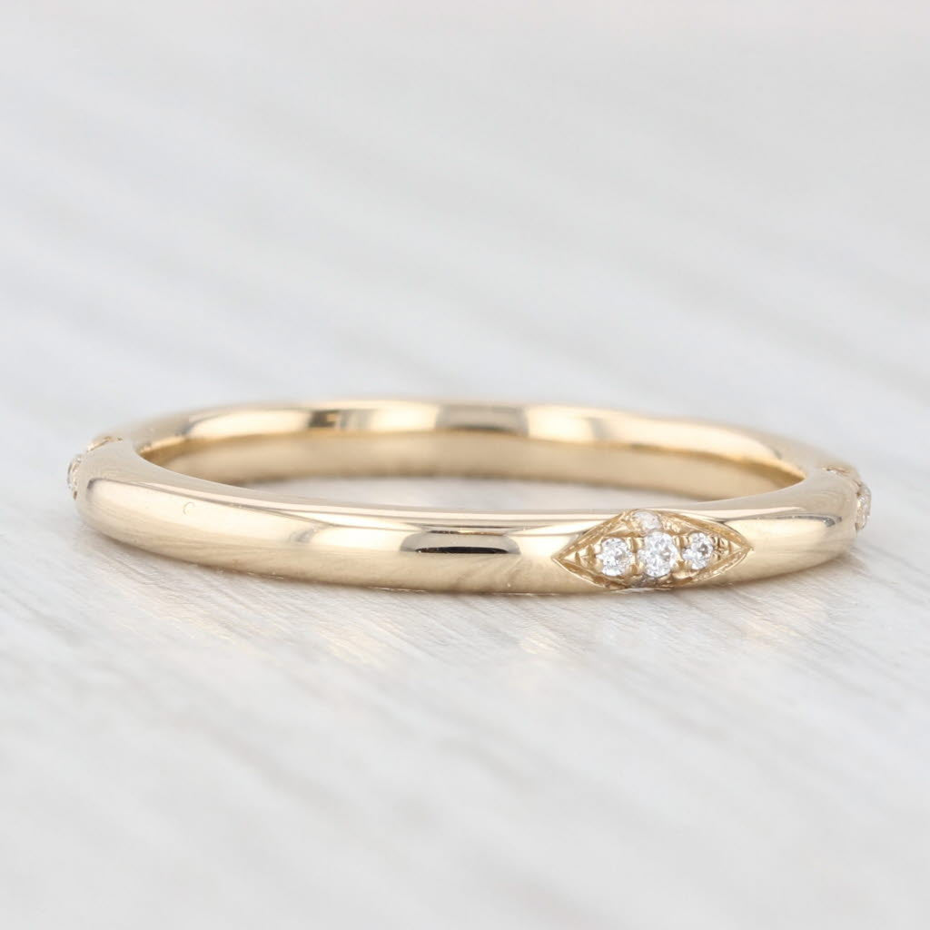Light Gray New Diamond Wedding Band 14k Yellow Gold Stackable Anniversary Ring Size 6.5