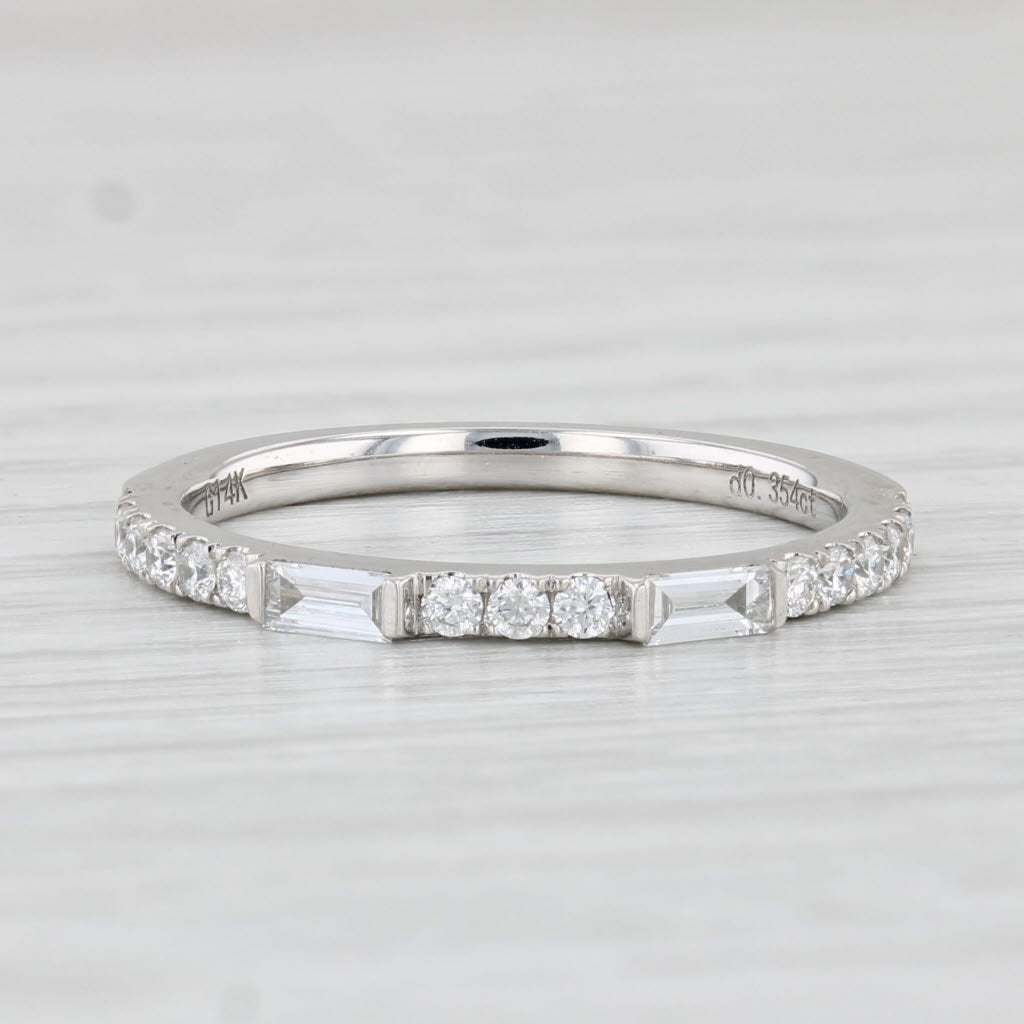 Light Gray New 0.35ctw Diamond Ring 14k White Gold Wedding Band Stackable Size 6.5