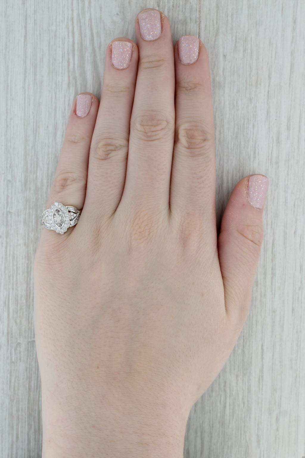 Dark Gray 1.03ctw Diamond Ring 14k White Yellow Gold Size 7 Engagement